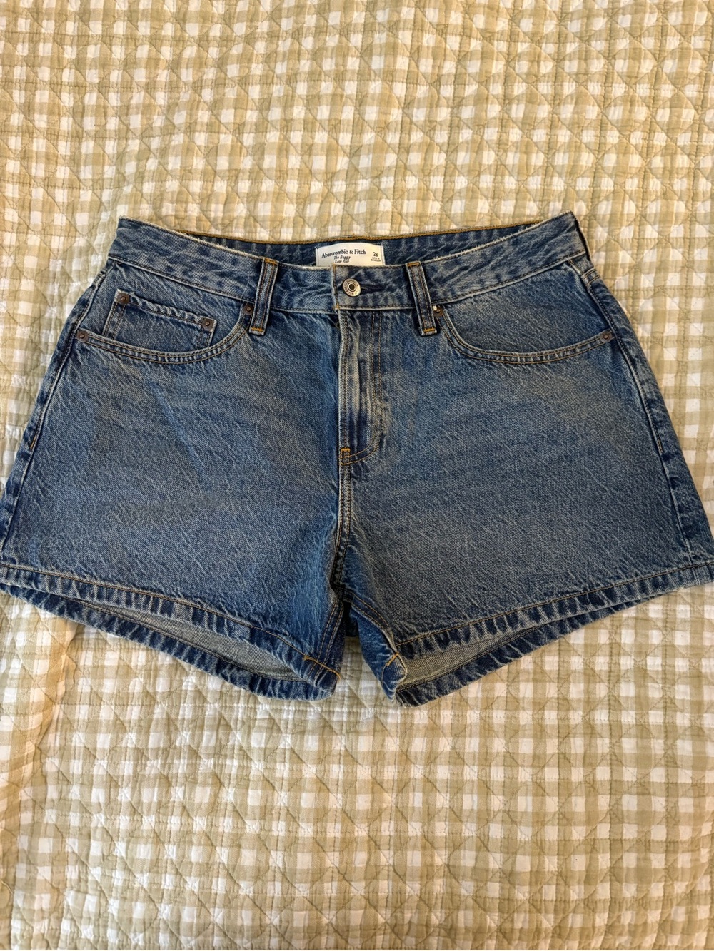 Abercrombie & Fitch Vintage-Style Blue Denim Cutoff Shorts